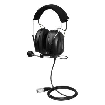 Swatcom Camera Headset 2 full earcups split ear listening 1.5m straight cable XLR5M