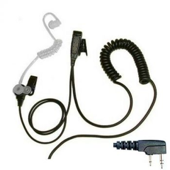 BG Kenwood 2 pin and Baofeng UV-5R 1 Wire covert acoustic tube earpiece and PTT mic