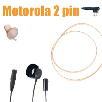 Covert wireless induction loop earpiece headset kit Motorola 2 pin - TC4-M1-ILKITBE - Showcomms