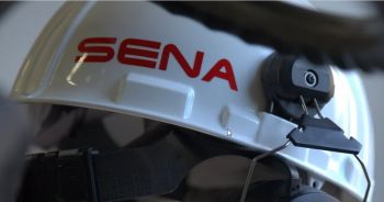 SENA Cast Industrial Mesh & Bluetooth Headset with safety hat attachments 