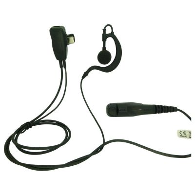 Value Kenwood 2 pin 1 Wire Headset with PTT Mic & G shaped Ear speaker - MSG-1W-K1-AS - Showcomms
