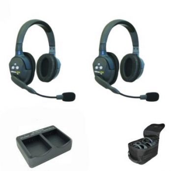 Eartec Theatre Intercom Wireless Headsets 2 Users double sided headsets 2 slot charger