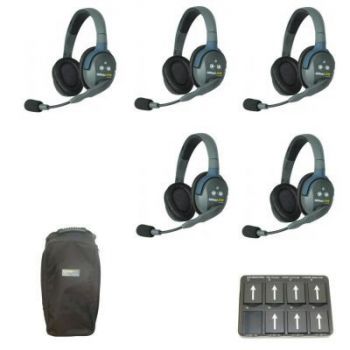 Eartec Theatre Intercom Wireless Headsets 5 Users double sided headsets 10 slot charger