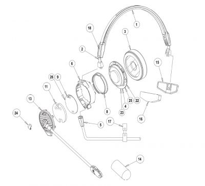 Telex Airman 850 Headset Spares Exploded Parts Diagram