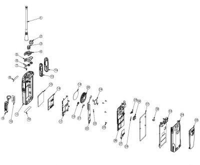 Motorola GP340 Radio spares Exploded Parts Diagram