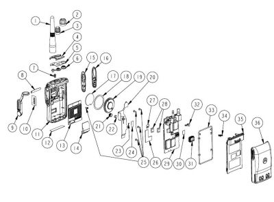 Motorola GP344 Radio Spares Exploded Parts Diagram