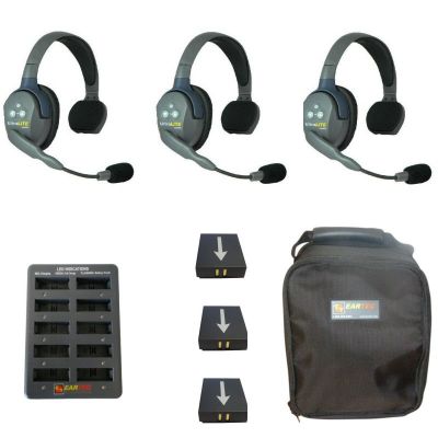 Eartec UltraLITE HD Theatre Wireless Comms System 3 Users 10 way Charger - UL3S - Showcomms