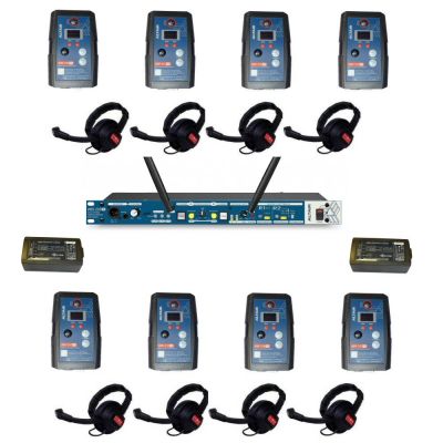 Altair HD 1.9GHz Digital Wireless Intercom with 8 wireless single channel extreme beltpacks - ALT-8WAY-KIT-XT - Showcomms