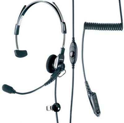 Single sided lightweight headset with Motorola GP340 radio connector - MDRMN4018B - Showcomms