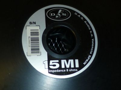 D.A.S. 15MI replacement Bass loudspeake DR115, MI 115N, MI 215N - DAS-15MI - Showcomms