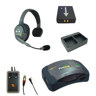 Eartec Ultralite single Wireless Headset kit for interfacing with Tecpro wired comms - EARTEC-HD-HUB1SS-INT - Showcomms