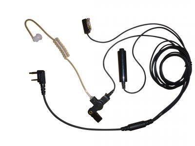Kenwood 2 pin earpiece 3 wire with torpedo PTT switch - BG-K1-3W - Showcomms